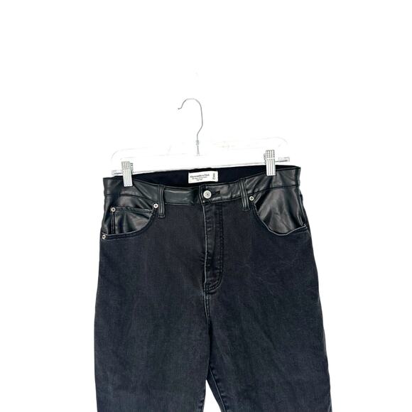 Abercrombie & Fitch Mixed Fabric High‎ Rise The Super Skinny Ankle Jeans Size 12 - Picture 6 of 12